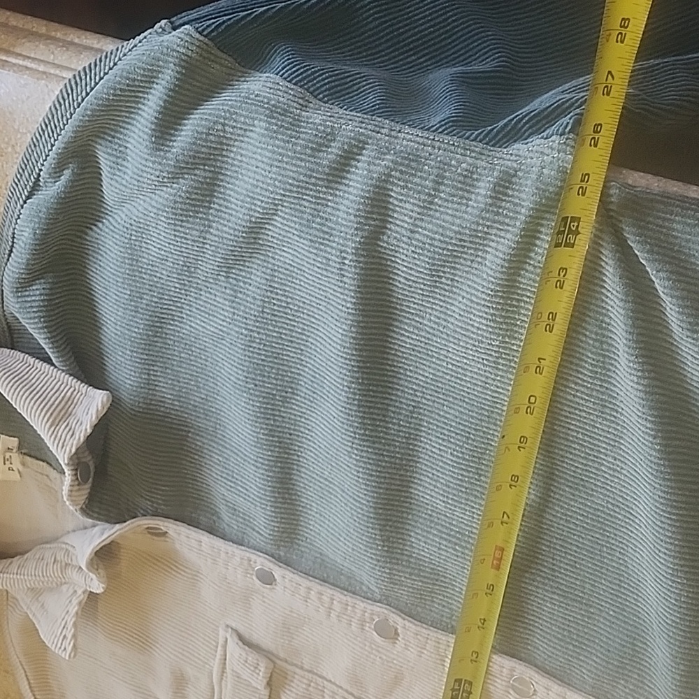 POL  Distressed Jacket Teal Green/Olive Green /Stone Oversized Colorblock Size L - Picture 10 of 12